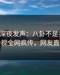 神秘人深夜发声：八卦不是我干的！人人影视全网疯传，网友直呼过瘾