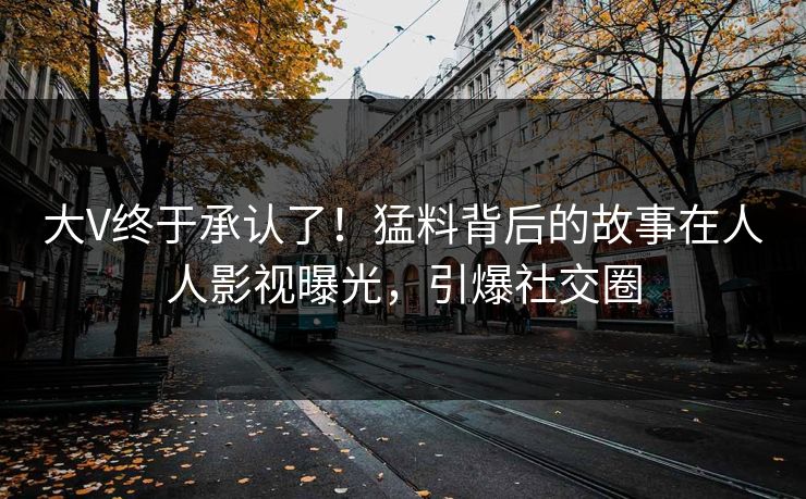 大V终于承认了！猛料背后的故事在人人影视曝光，引爆社交圈
