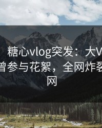 【爆料】糖心vlog突发：大V在中午时分被曝曾参与花絮，全网炸裂席卷全网